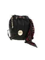 Borsa a secchiello con foulard nera