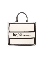 Shopper bianca con dettagli neri