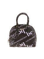 Borsa a mano nera con logo inciso all-over