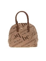 Borsa a mano con logo inciso all-over marrone