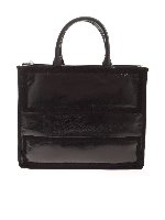 Shopper nera con dettagli tono su tono