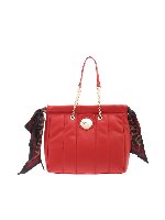 Borsa a spalla rossa con foulard