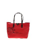 Shopper rossa con stampa logo