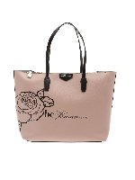 Shopper color nude con stampa logo
