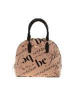 Borsa a mano color nude con logo inciso all-o