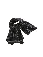 Sciarpa nera con dettagli grigi in lam