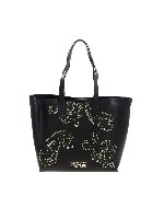 Shopper nera con strass