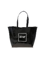 Shopper nera con dettaglio logo