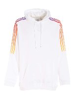 Felpa bianca con strisce multicolor