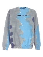 Felpa sfumata blu e grigia