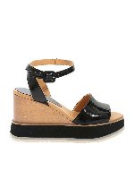 Sandalo con zeppa nero