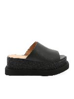 Mules neri con inserto in corda