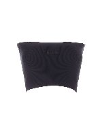 Top nero con logo gommato