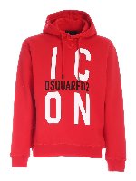 Felpa rossa con stampa ICON