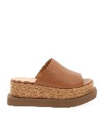 Mules marroni con inserto in corda