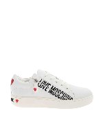 Sneakers logate in pelle bianca
