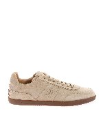 Sneakers in suede beige con logo
