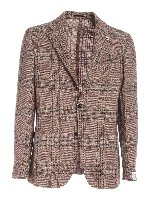 Giacca monopetto marrone e blu