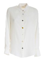 Camicia con bottoni diversi color avorio