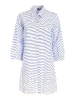 Camicia lunga azzurra e bianca a righe