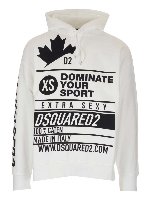 Felpa con cappuccio stampata bianca