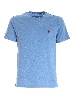 T-shirt azzurro melange con patch logo