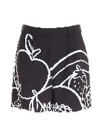 Shorts neri stampa frutta