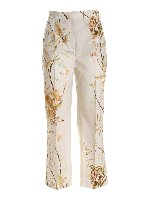 Pantalone beige stampa floreale