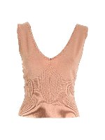 Top in maglia rosa antico