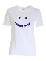 T-shirt con logo in velluto bianca