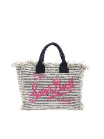 Borsa a righe blu e bianca