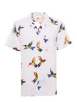 Camicia Cubano Bird bianca