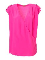 Top scollo incrociato fucsia