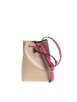 Borsa Museo a secchiello beige e azzurra