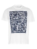 T-shirt stampa mappa di Roma bianca
