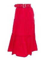 Gonna lunga con cintura rossa