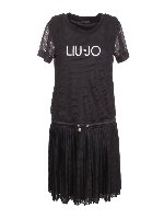 Abito corto stampato nero