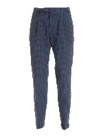 Pantalone motivo check sui toni del blu