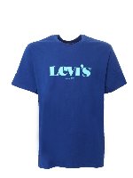 T-shirt logata blu e azzurra