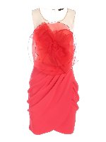 Abito corto con fiore rosso