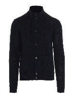 Cardigan a coste blu