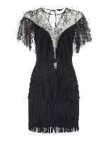 Abito nero con pizzo all-over