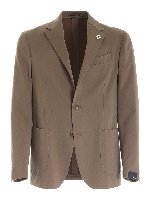 Giacca marrone motivo spina di pesce