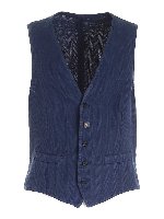 Gilet blu motivo spina di pesce