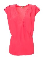 Top scollo incrociato rosa