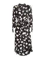 Abito cuori lungo nero