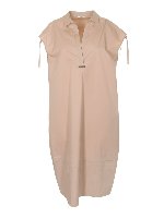 Abito midi smanicato beige