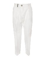Pantaloni bianchi con pinces