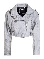 Giubbotto di pelle crop