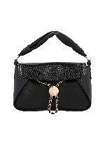 Borsa a mano con catena gioiello nera